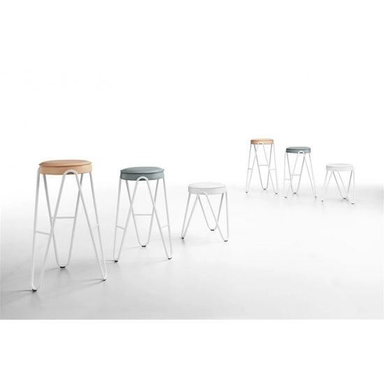 Apelle Jump H75 Stools in leather and eco-leather Midj 2
