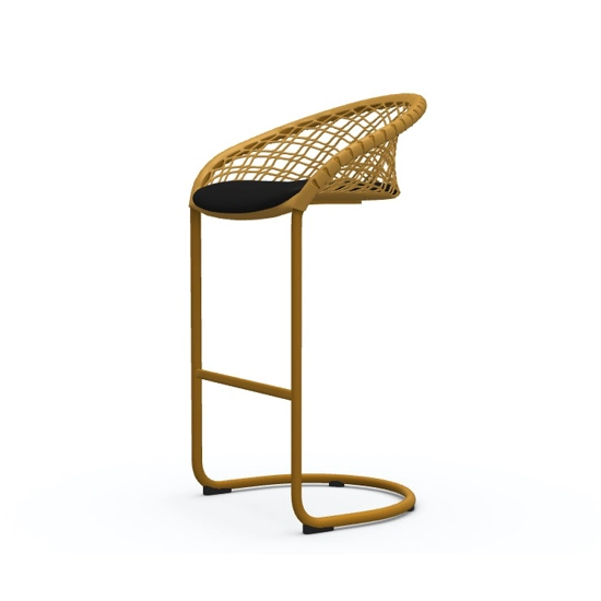 Leather stool P47 Stool M TS CU Midj - Progetto Sedia