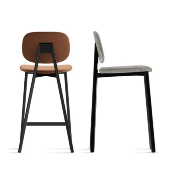 Tata Stool (upholstered seat and back) Metal stools point 1