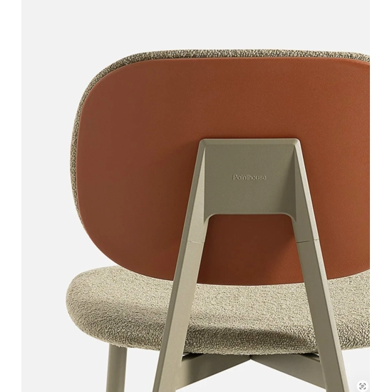 Tata Stool (upholstered with plastic backrest back) Metal stools point 2