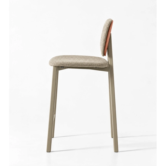Tata Stool (upholstered with plastic backrest back) Metal stools point 3