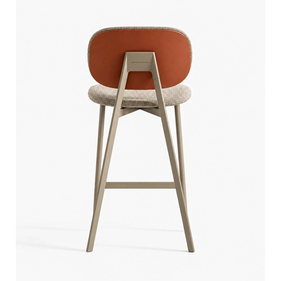 Tata Stool (upholstered with plastic backrest back) Metal stools point