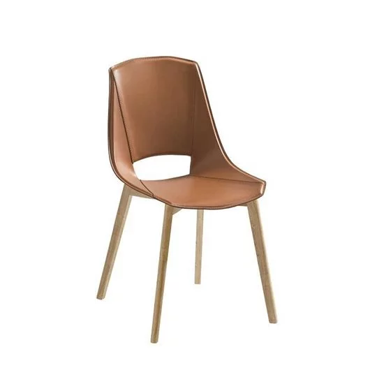 Eva 5 (seduta plastica o cuoio) Sedia in legno moderna Point