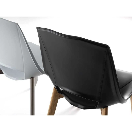 Eva 5 (seduta plastica o cuoio) Sedie in legno moderne Point 2