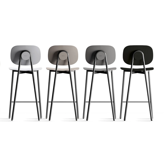 Tata Young Stool (seat and back in plastic or wood) Contract stools point