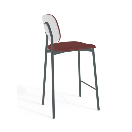 Tata Young Sgabello (rivestito con retro schienale in plastica) Sgabelli in metallo Point 1