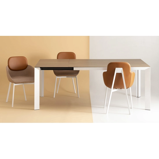 Diamante 160x90 (200-240) - Allunga a Libro (Allunghe da 40cm) Tavoli moderni Point 7