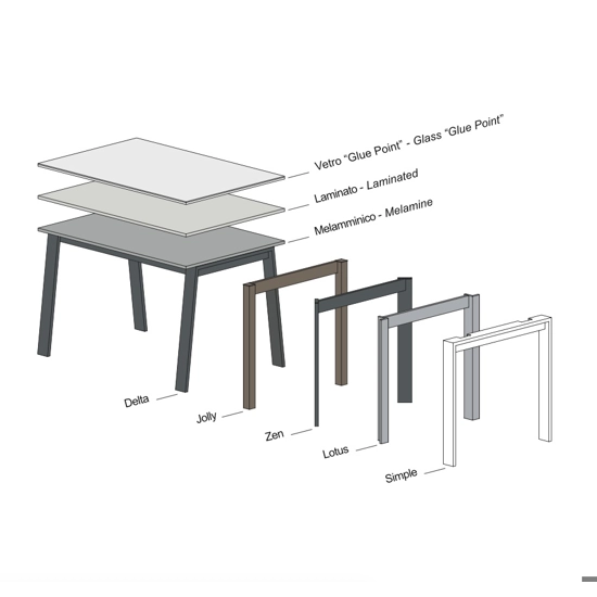 Delta 140x90 (180-200) Tavoli moderni Point 10