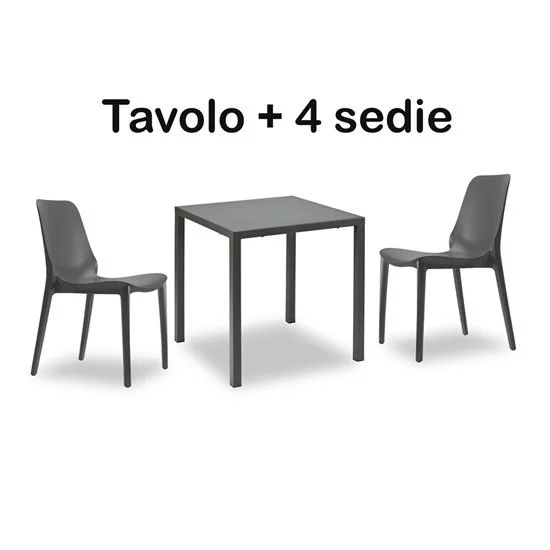 Set Tavolo + 4 sedie Esterno - cod. 237 Tavolo Contract Progetto Sedia