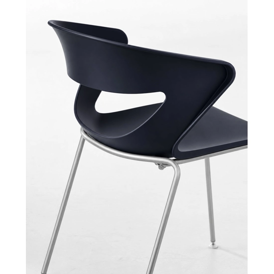 SET 2 sedie Kicca - Seduta Nera - Gamba Alluminio - PRONTA CONSEGNA Sedie outlet Kastel 1