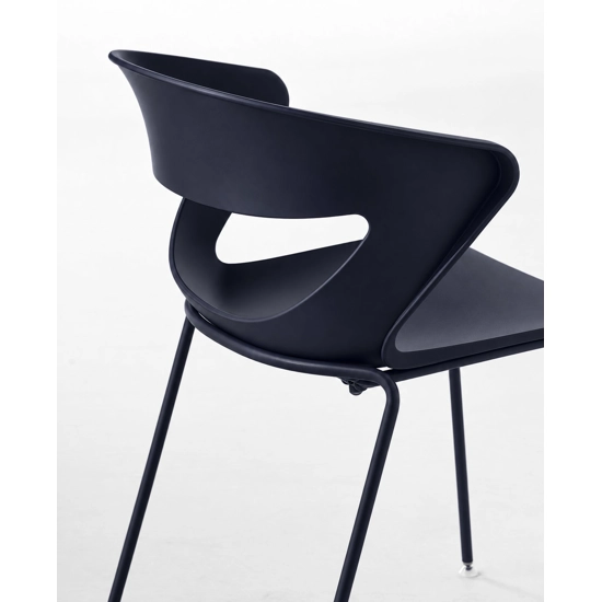 SET 2 sedie Kicca - Seduta Nera - Gamba Nera - PRONTA CONSEGNA Sedie outlet Kastel 1