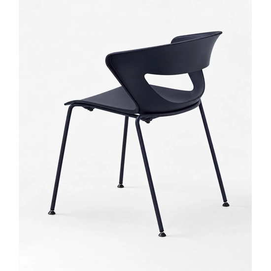 SET 2 sedie Kicca - Seduta Nera - Gamba Nera - PRONTA CONSEGNA Sedie outlet Kastel 2