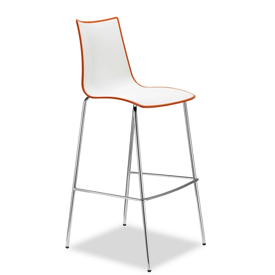Zebra Bicolore H80 Sgabelli in plastica Scab