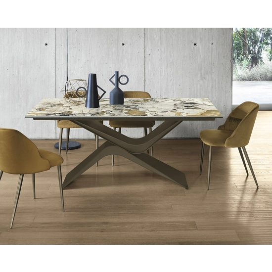 Arcus 200x100 Fisso con Piano Rettangolare Tavoli in ceramica Sedit