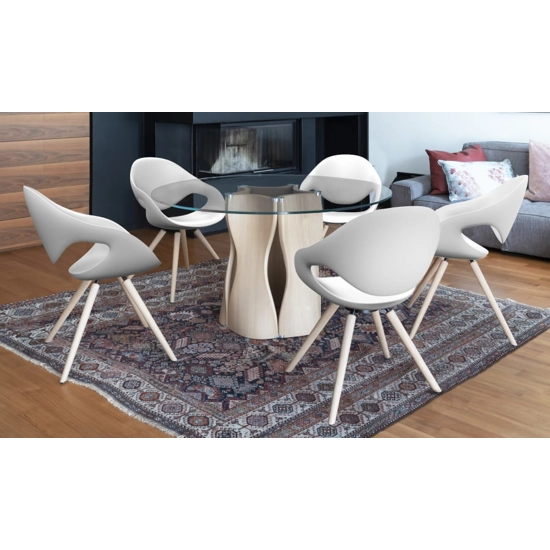 Plastic chair Moon Gambe Legno Soft Touch Tonon Progetto Sedia